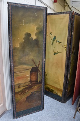 Lot 1162 - A Victorian Scrap Work Four Panel Folding...