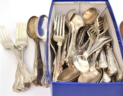 Lot 17 - A part suite of Kings pattern silver flatware, Harrison Fisher & Co Sheffield 1969, comprising...