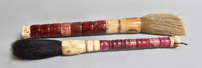 Lot 332 - Two Chinese Calligraphy Brushes, formed from...