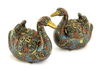 Lot 160 - A Pair of Chinese Cloisonne Enamel Models of...