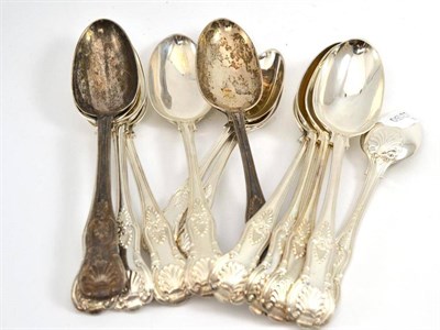 Lot 18 - Kings pattern flatware, Chawner & Co, London 1847, comprising ten tablespoons and three dessert...