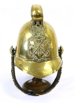 Lot 163 - A Pre-War Merryweather Brass Fireman's Helmet,...