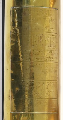 Lot 78 - A Pre-1940 Brass Fire Extinguisher, with...