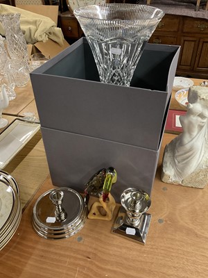 Lot 330 - A Waterford Crystal Vase, Two Silver Plated...