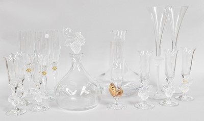 Lot 325 - A Christofle Glass Vase, a Naples Glass vase...