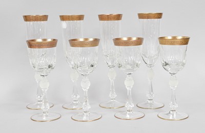 Lot 326 - Eight Saint-Louis Thistle Gold Patterned Glasses