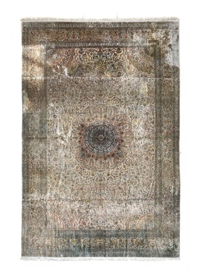 Lot 170 - ~ Modern Silk Carpet, late 20th century The...