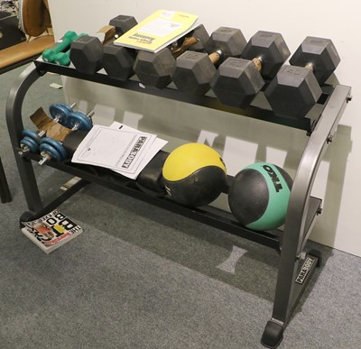 Lot 1076 - Parabody 830 Dumbbell Rack and Dumbbells