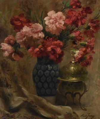 Lot 1102 - Claude Jung (19th/20th Century) Still life of...