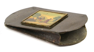 Lot 558 - A Regency Toleware Cigar Case, painted with a...