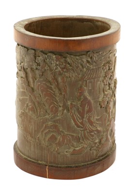 Lot 127 - A Chinese Bamboo Brush Pot, 19th century,...