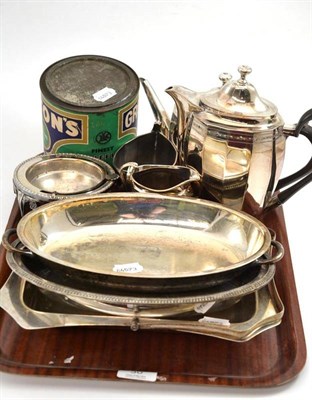 Lot 30 - A silver plated four piece tea service, a vintage Lipton's Green Label Tea tin with paper...