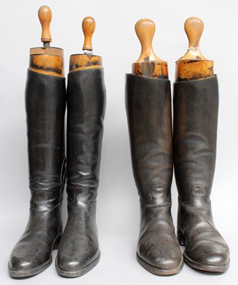 Lot 314 - Two Pairs of Black Leather Riding Boots, with...