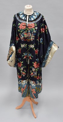 Lot 2172 - Early 20th Century Chinese Navy Blue Silk Robe,...