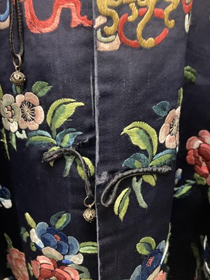 Lot 2172 - Early 20th Century Chinese Navy Blue Silk Robe,...