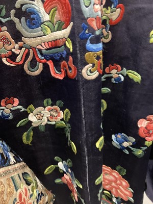 Lot 2172 - Early 20th Century Chinese Navy Blue Silk Robe,...