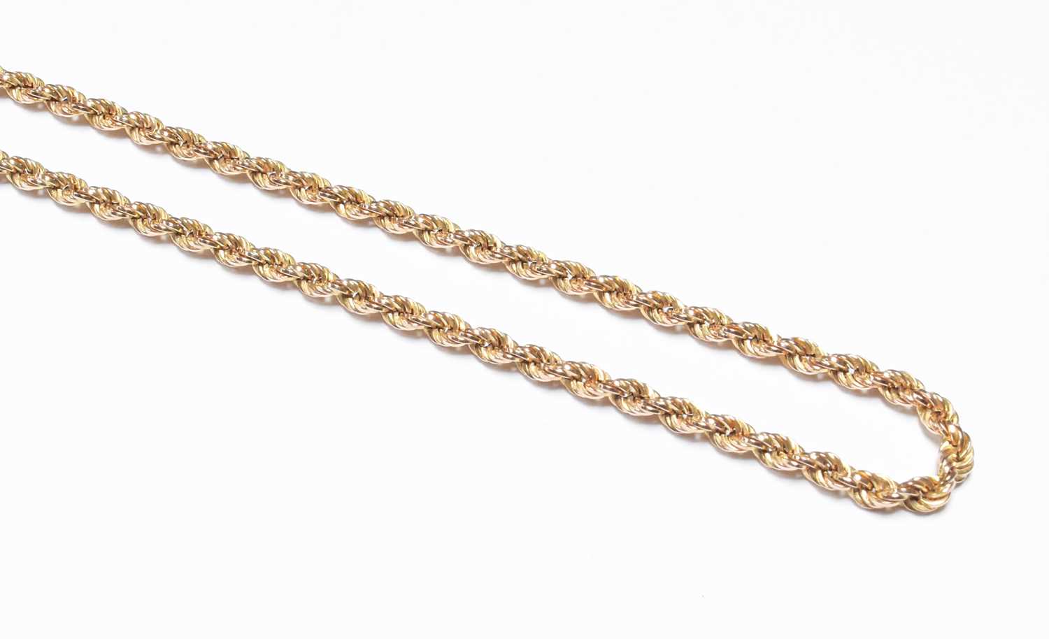 Lot 120 - A Rope Twist Chain, stamped '375', length 70.5cm