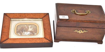 Lot 38 - An 18th century mahogany tea caddy and a Victorian shell display