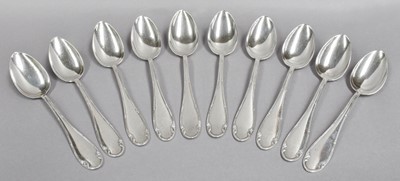 Lot 7 - A Set of Ten German Silver Table-Spoons, With...