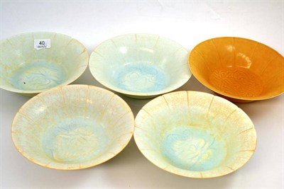 Lot 40 - Five modern Chinese bowls in Celadon style