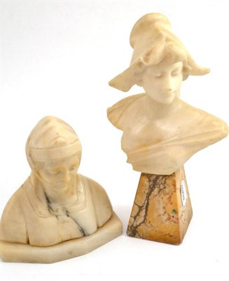 Lot 42 - Two alabaster busts