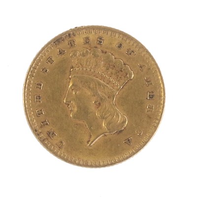 Lot 355 - USA, Gold 1 Dollar 1859, (.900 gold, 15mm,...