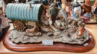 Lot 352 - A Large Capodimonte Tableau, 'Gypsy Caravan',...