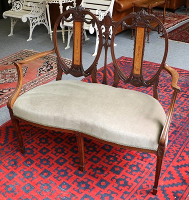Lot 1174 - An Inlaid Adams Revival Settee, 110cm wide