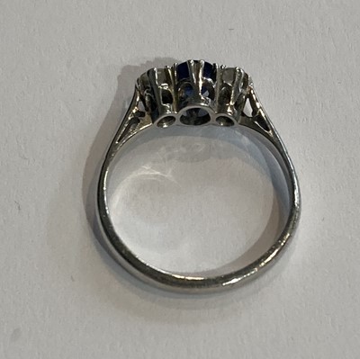 Lot 11 - A Sapphire and Diamond Three Stone Ring,...