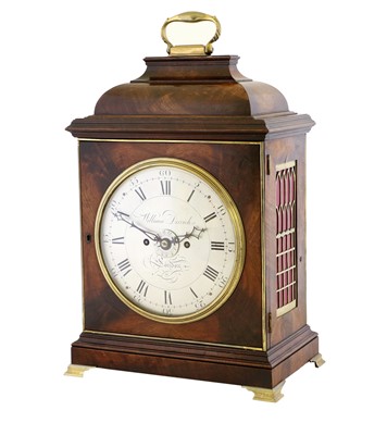 Lot 182 - A Mahogany Striking Alarm Table Clock, signed...