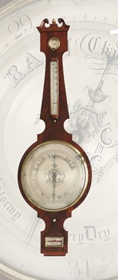 Lot 1384 - A Mahogany 14-Inch Dial Wheel Barometer,...