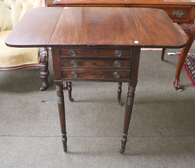 Lot 1186 - A Regency Mahogany Dropleaf Work Table, with...