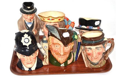 Lot 52 - Churchill and five other Toby jugs