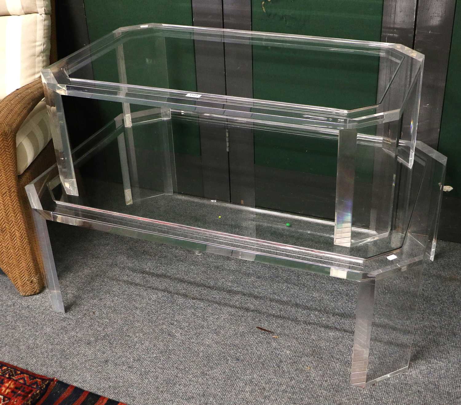 Lot 1121 A Modern Graduated Pair of Perspex Coffee