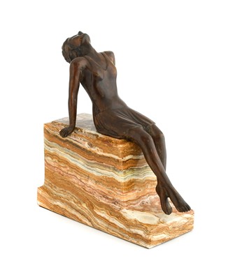 Lot 267 - An Art Deco Style Bronze Figure, modelled as a...