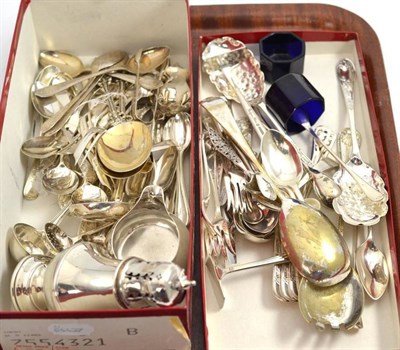 Lot 61 - A collection of 18th, 19th and 20th century silver, comprising mostly of assorted sets and part...