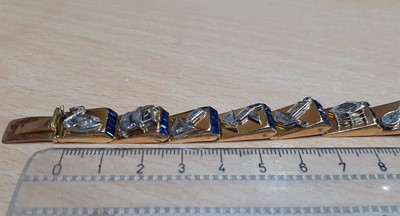 Lot 2278 - A Sapphire and Diamond Bracelet twelve...