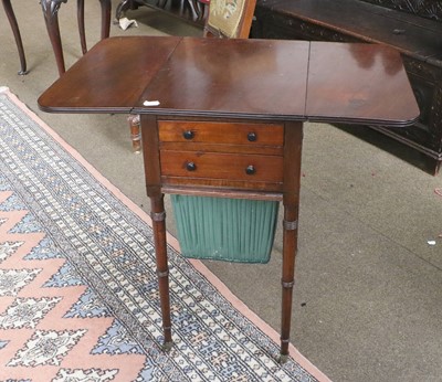 Lot 1430 - A William IV Mahogany Drop Leaf WorkTable,...