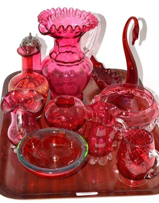Lot 67 - Quantity of cranberry glass