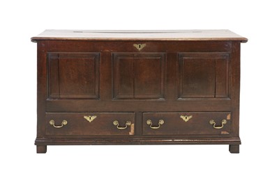 Lot 677 - A George III Oak Mule Chest, late 18th century,...