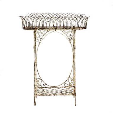 Lot 582 - A Victorian White Painted Wirework Planter, of...