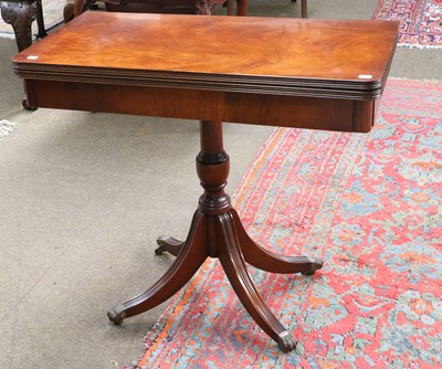 Lot 1310 - A Regency Style Mahogany Fold-Over Card Table,...