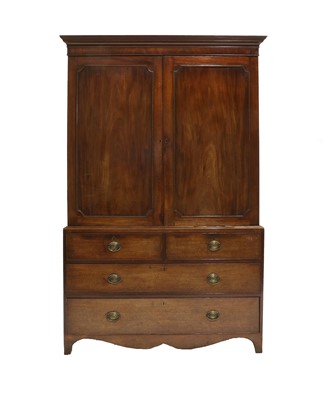 Lot 752 - A Late Regency Mahogany and Pine-Lined Linen...