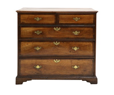 Lot 744 - A George II Walnut, Crossbanded and Pine-Lined...