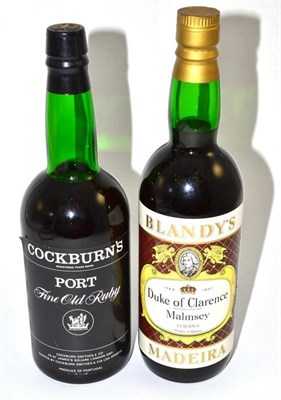 Lot 74 - One bottle Blandys, Madeira, one bottle of Cockburns