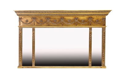 Lot 1144 - A Regency Style Gilt Sectional Mirror, 133cm...