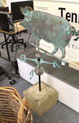 Lot 1082 - A Copper Weather Vane, in the form of a pig,...