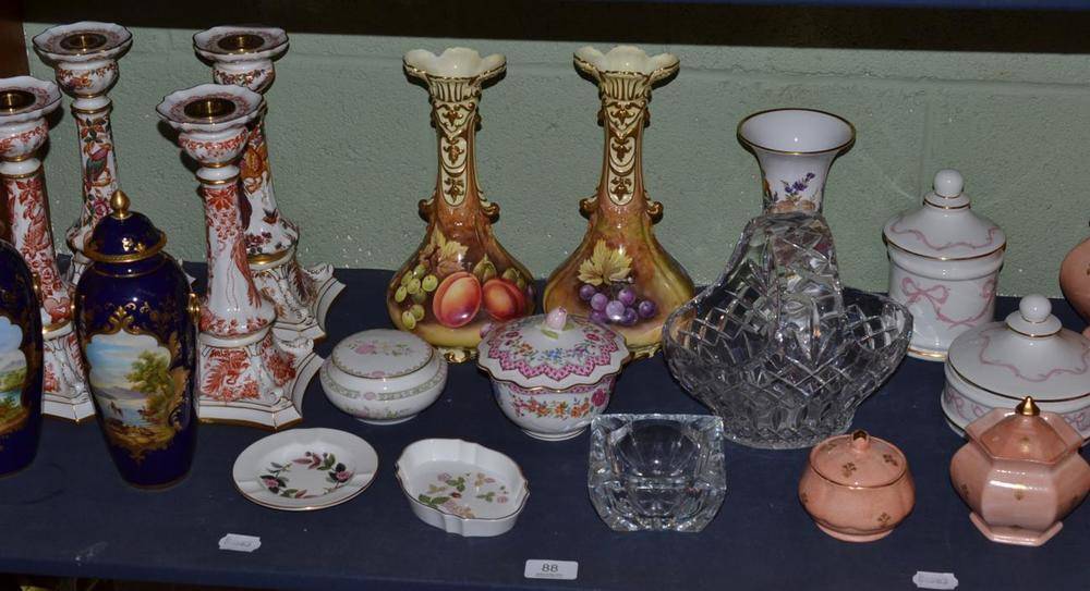 Lot 88 - Assorted modern ceramics including a pair of cauldron painted vases (a.f.), Royal Crown Derby...