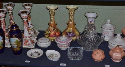 Lot 88 - Assorted modern ceramics including a pair of cauldron painted vases (a.f.), Royal Crown Derby...