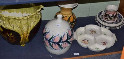 Lot 89 - Alvingham vases, Leeds pottery jardinere, Poole pottery dish etc